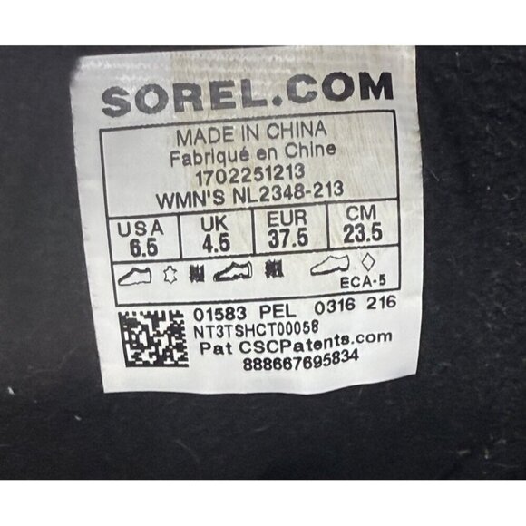 Sorel Slimpack Lace II Womens 6.5 Peat Moss Waterproof Winter Boots NL2348-213 - Picture 8 of 9